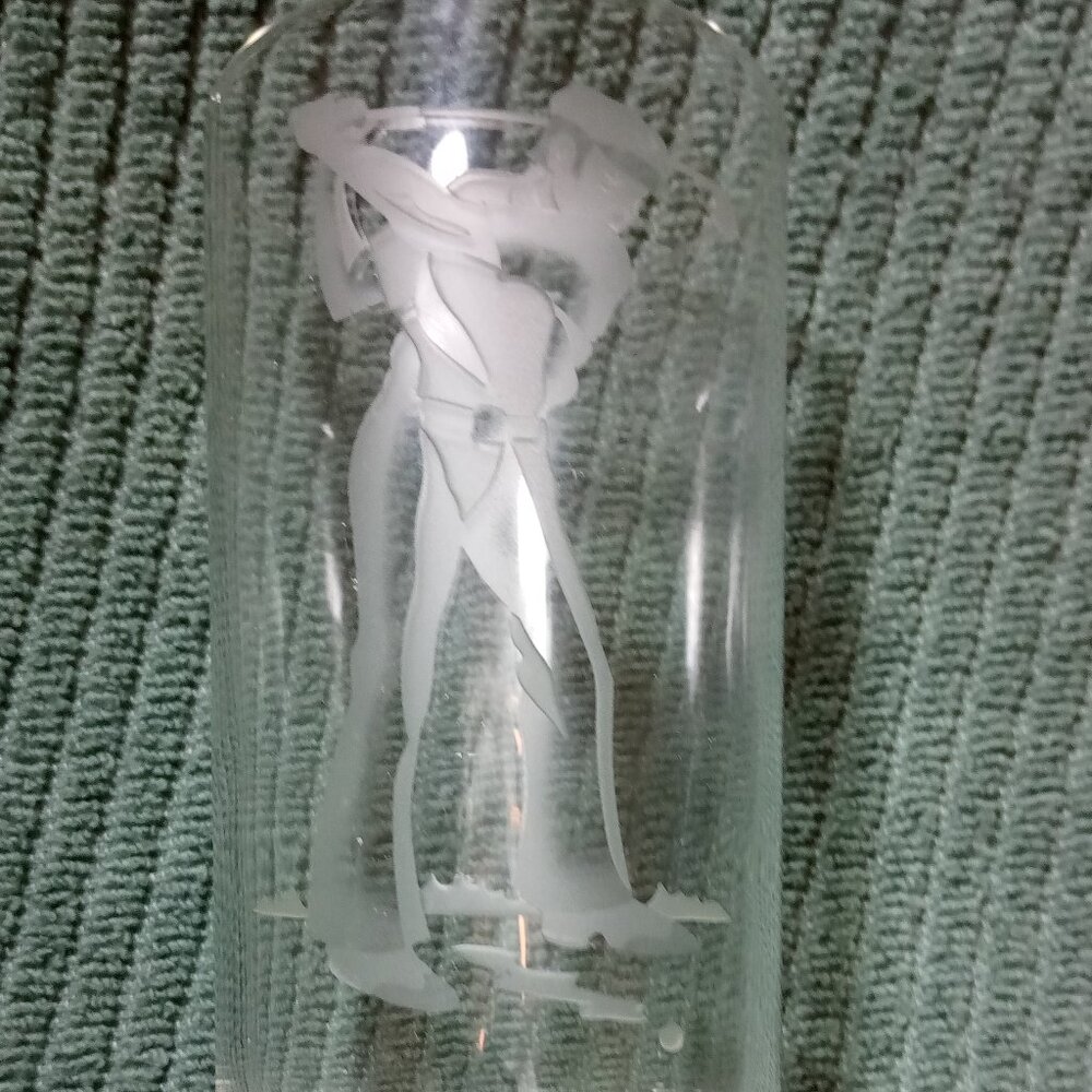 Golfer etched glasses, set of 6 - Picture 2 of 2